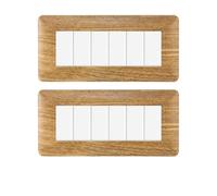 gloca Set Placche Plastica Compatibili Matix (2 Pezzi Legno scuro, 6 Posti)