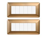 gloca Set Placche Plastica Compatibili Matix (2 Pezzi Oro, 6 Posti)