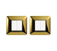 gloca Set Placche Plastica Compatibili Matix (2 Pezzi Oro lucido, 2 Posti)