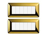 gloca Set Placche Plastica Compatibili Matix (2 Pezzi Oro Lucido, 6 Posti)