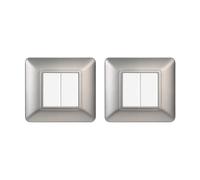 gloca Set Placche Plastica Compatibili Matix (2 Pezzi Silver, 2 Posti)