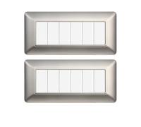 gloca Set Placche Plastica Compatibili Matix (2 Pezzi Silver, 6 Posti)