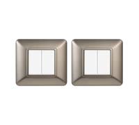 gloca Set Placche Plastica Compatibili Matix (2 Pezzi Titanio, 2 Posti)