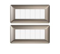 gloca Set Placche Plastica Compatibili Matix (2 Pezzi Titanio, 6 Posti)