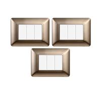 gloca Set Placche Plastica Compatibili Matix (3 Pezzi Acciaio bronzato, 3 Posti)