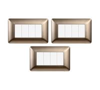 gloca Set Placche Plastica Compatibili Matix (3 Pezzi Acciaio bronzato, 4 Posti)