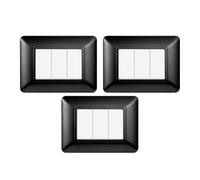 gloca Set Placche Plastica Compatibili Matix (3 Pezzi Acciaio scuro, 3 Posti)