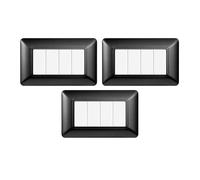 gloca Set Placche Plastica Compatibili Matix (3 Pezzi Acciaio scuro, 4 Posti)