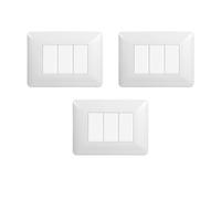 gloca Set Placche Plastica Compatibili Matix (3 Pezzi Bianco, 3 Posti)