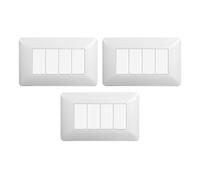 gloca Set Placche Plastica Compatibili Matix (3 Pezzi Bianco, 4 Posti)