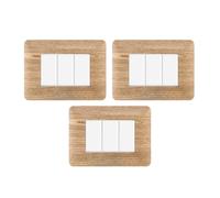gloca Set Placche Plastica Compatibili Matix (3 Pezzi Legno chiaro, 3 Posti)