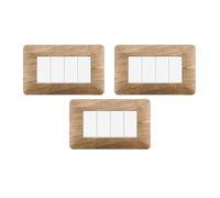 gloca Set Placche Plastica Compatibili Matix (3 Pezzi Legno chiaro, 4 Posti)