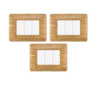 gloca Set Placche Plastica Compatibili Matix (3 Pezzi Legno scuro, 3 Posti)