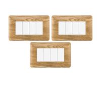gloca Set Placche Plastica Compatibili Matix (3 Pezzi Legno scuro, 4 Posti)