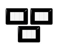 gloca Set Placche Plastica Compatibili Matix (3 Pezzi Nero, 3 Posti)