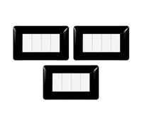gloca Set Placche Plastica Compatibili Matix (3 Pezzi Nero, 4 Posti)