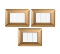 gloca Set Placche Plastica Compatibili Matix (3 Pezzi Oro, 3 Posti)