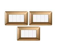 gloca Set Placche Plastica Compatibili Matix (3 Pezzi Oro, 4 Posti)
