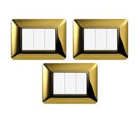 gloca Set Placche Plastica Compatibili Matix (3 pezzi Oro lucido, 3 Posti)