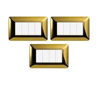 gloca Set Placche Plastica Compatibili Matix (3 Pezzi Oro Lucido, 4 Posti)