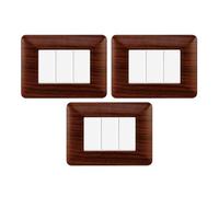 gloca Set Placche Plastica Compatibili Matix (3 Pezzi Radica, 3 Posti)