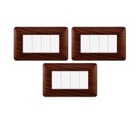 gloca Set Placche Plastica Compatibili Matix (3 Pezzi Radica, 4 Posti)