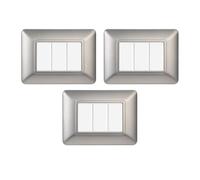gloca Set Placche Plastica Compatibili Matix (3 Pezzi Silver, 3 Posti)
