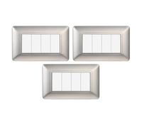 gloca Set Placche Plastica Compatibili Matix (3 Pezzi Silver, 4 Posti)