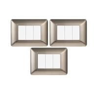 gloca Set Placche Plastica Compatibili Matix (3 Pezzi Titanio, 3 Posti)