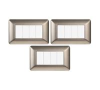 gloca Set Placche Plastica Compatibili Matix (3 Pezzi Titanio, 4 Posti)