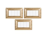 gloca Set Placche Plastica Satinata Compatibili Matix (3 Pezzi Oro satinato, 4 Posti)