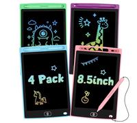 Glochin Confezione da 4 tavolette da scrittura LCD per bambini, cancellabili e riutilizzabili, 21,6 cm, ideali per disegnare giocattoli educativi per bambini dai 3 agli 8 anni, regali per ragazze e