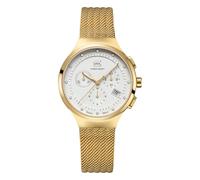 GLOCK Orologio al quarzo da donna, con cassa in acciaio e datario, con lancette e indici Swiss Super-LumiNova, gold, GW-17-1-18, Bracciale