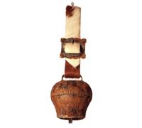 glockenschmiede STUBAI Campana souvenir con banda di pelliccia antico 7 cm