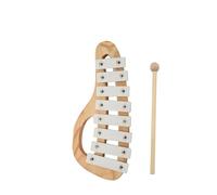 Glockenspiel xilofono a bussare a mano 4X con mazze 8 toni foglio di alluminio strumento musicale in legno