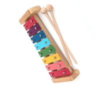Glockenspiel Xilofono Strumento a percussione Base in legno Foglio di alluminio colorato a 8 toni