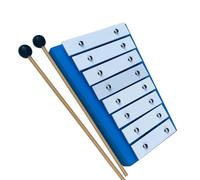Glockenspiel Xilofono Strumento a percussione Scatola blu in legno Tipo Piastra in alluminio a 8 toni Glockenspiel Strumento A Percussione