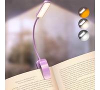Glocusent 13 LED Luci da Libro per la Lettura Notturna, 120 Ore di Durata Ricaricabile, Luce per la Lettura con Protezione degli Occhi, 3 Colori e 5 Livelli di Luminosità Regolabili da 3-60LM, Clip