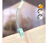 Glocusent 13 LED Luci da Libro per la Lettura Notturna, 120 Ore di Durata Ricaricabile, Luce per la Lettura con Protezione degli Occhi, 3 Colori e 5 Livelli di Luminosità Regolabili da 3-60LM, Clip
