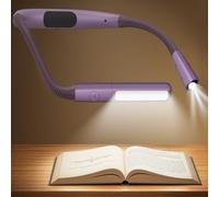 Glocusent Collo Lampada da Lettura Ricaricabile, LED Luce del Libro con 5 Colori e Regolabile, Luce Lampada da Lettura per Libro Perfetta per E-Reader, Studio, Letto, Viaggi, Lavoro a Maglia(Viola)