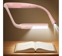 Glocusent Collo Lampada da Lettura Ricaricabile, LED Luce del Libro con 5 Colori e Regolabile, Luce Lampada da Lettura per Libro Perfetta per E-Reader, Studio, Letto, Viaggi, Lavoro a Maglia(Rosa)
