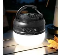 Glocusent Lampada da campeggio ricaricabile, 5000 mAh 120 ore, lanterna da campeggio a LED con 5 luminosità 3 modalità e SOS, impermeabile IPX5, lanterne tascabili per campeggio, emergenza