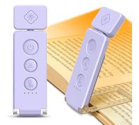 Glocusent Lampada da lettura a morsetto, 12 LED con funzione segnalibro, durata 100 ore, lampada a morsetto per letto, 5 colori e 5 livelli di luminosità, delicato sugli occhi per gli amanti dei libri
