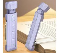 Glocusent Lampada da Lettura Estensibile, 5 Luminosità Potenziate e 3 Colori con Aiuto al Sonno e Timer, Luce per Lettura Libri a Letto Ricaricabile via USB, Ideale per Gli Amanti dei Libri