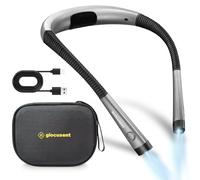 Glocusent Lampada da Lettura, LED luce del libro, Ricaricabile, 3 Colori, 6 Livelli di luminosità, Bracci pieghevoli, mani libere, Perfetta per Tejer, Estudiar, Dormir, Viajar (Funda EVA incluida)