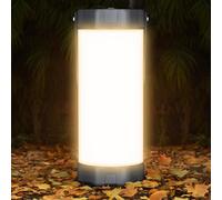 Glocusent Lanterna da Campeggio, 106LED con 5 Luminosità, Fino a 1200LM, 3 Modalità e SOS, Ricaricabile Torcia per 120 Ore, Impermeabile IP68, Piccola e Leggera, Luce di Emergenza (Grigio)