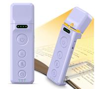 Glocusent Luce da Lettura con Clip USB Ricaricabile, 3 Colori 5 Luminosità + Timer/Aiuto Sonno, Segnalibro LED 14 per Libri e Lettura a Letto (Amanti Libri) (Porpora)