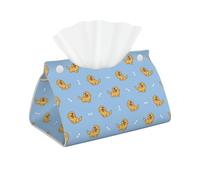 Glod Dog Puppy - Copertura per scatola di fazzoletti, moderna, lunga, pieghevole, in pelle, accessorio per bagno, scrivania, auto, tavolo, decorazione per la casa, glod Dog Puppy Blue Tissue Box