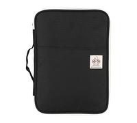 GLOGLOW 5Colors A4 Document Bag, Multi-funzionale impermeabile Oxford cartella di file di panno Portafoglio Organizer Notebook Notebook con cerniera(nero)