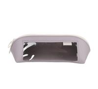 GLOGLOW Borsa portapenne in poliuretano, multifunzionale, per matite, rettangolare, per cancelleria, con visione trasparente per adolescenti, studenti, college, viola., Porta biglietti da visita